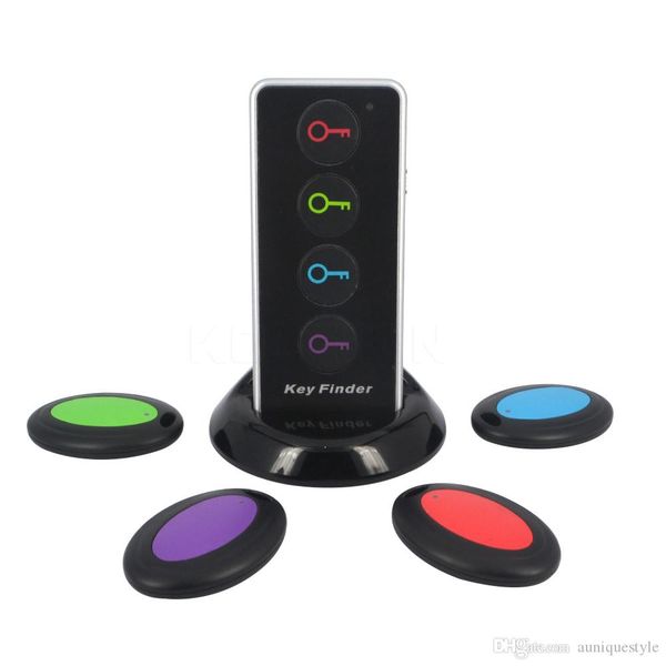 

беспроводной rf key finder, auniquestyle пульт дистанционного управления пункт локатора keychain anti-потерянный, 1 rf передатчик и 4-ресиве, Silver
