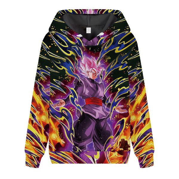 

2020 blood anime goku anime cartoon hoodie men's pullover, Black
