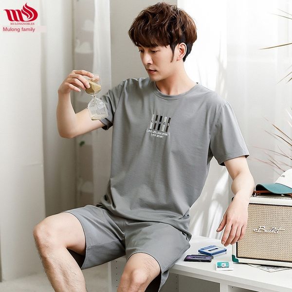 

sjeax summer short-sleeved pajamas men's sports and pajamas shorts casual suit ice cool cotton and linen thin shorts outdoor home wear, Black;brown