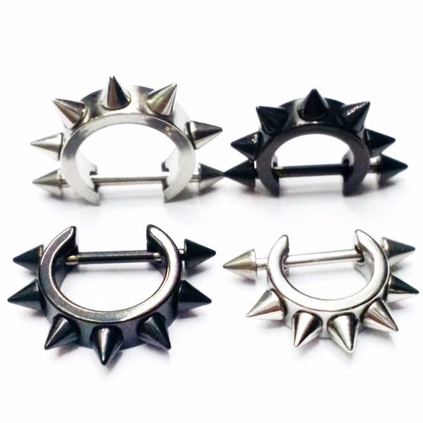 

40pcs spike cone nipple shield rings nose body tragus ear piercing jewelry 14g, Silver