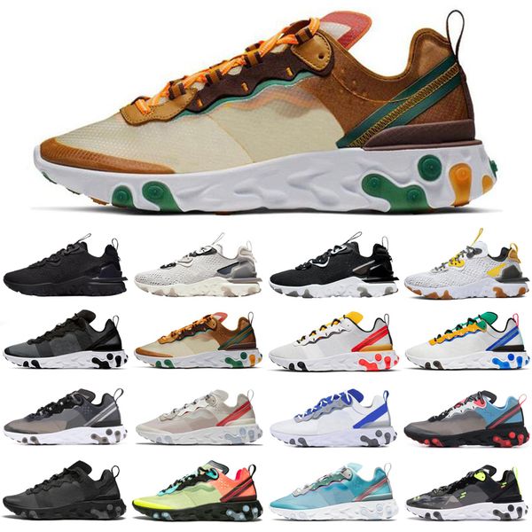 

fashion react vision element 55 87 running shoes men women triple black athletic outdoor mens womens trainers sports sneakers runners