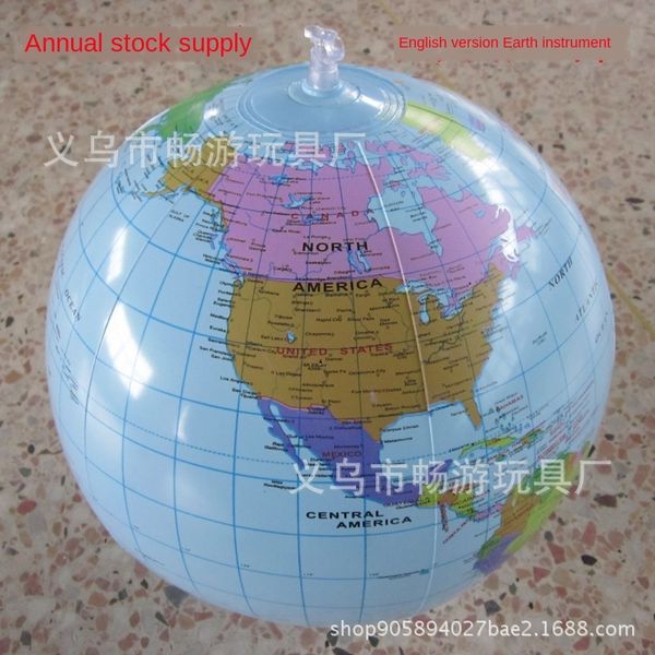 

16-inch inflatable balloon balloon english pvc inflatable globe with bracket hole globe
