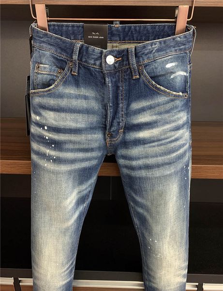 

ss20 new arrival brand designer men denim cool guy jeans embroidery pants fashion holes trousers italy size 44-54 9715, Blue