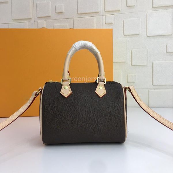 

new arrival classic mini cute handbag speedy leather shoulder bag ladies crossbody bags female nano bucket brown flower pillow cluch bag