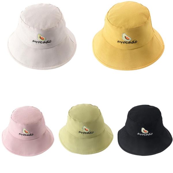 

cotton bucket hat summer avocado print casual men women anti uv fisherman cap refined special caps bucket hat, Blue;gray