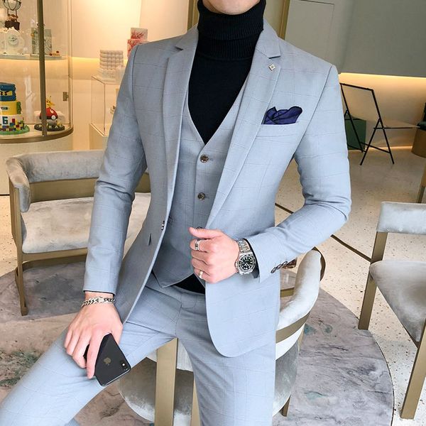 

yushu бизнес формальные мужчины костюм пром tuxedo slim fit костюм 3 шт мужчины groom свадебные костюмы для пользовательских blazer terno ma, White;black
