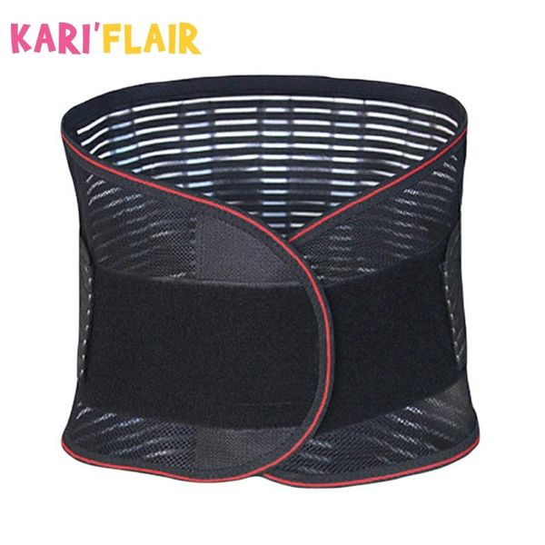 

belt thermal protection adjustable waist belt waist support spine breathable lumbar tight mesh corset, Black;gray