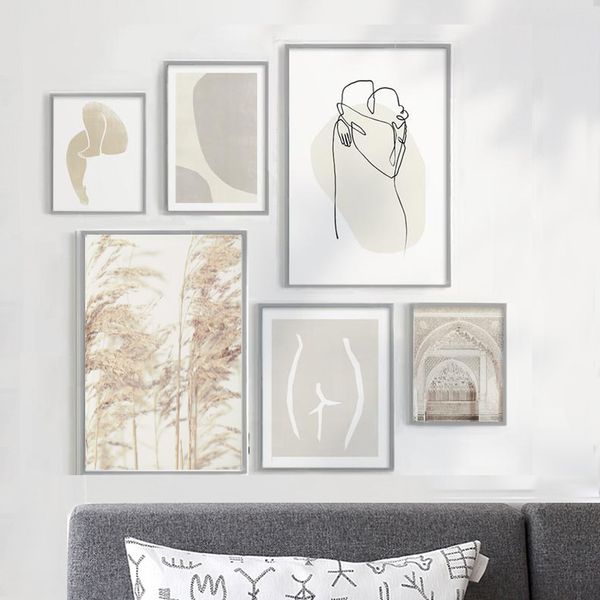 

mid century modern canvas painting art abstract line drawing earth tones gallery wall wall art wall picture bedroom home decor