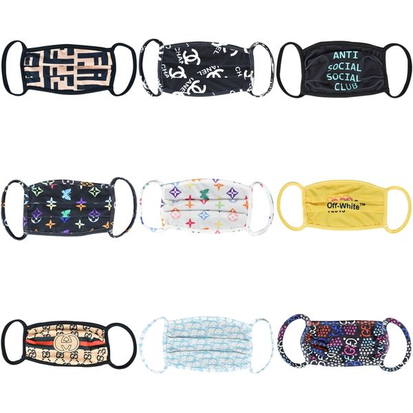 

in stock fashion face masks pm2.5 breathing washable reusable black white cloth designer cycling masks 100% cotton protective masks#707, Blue;pink