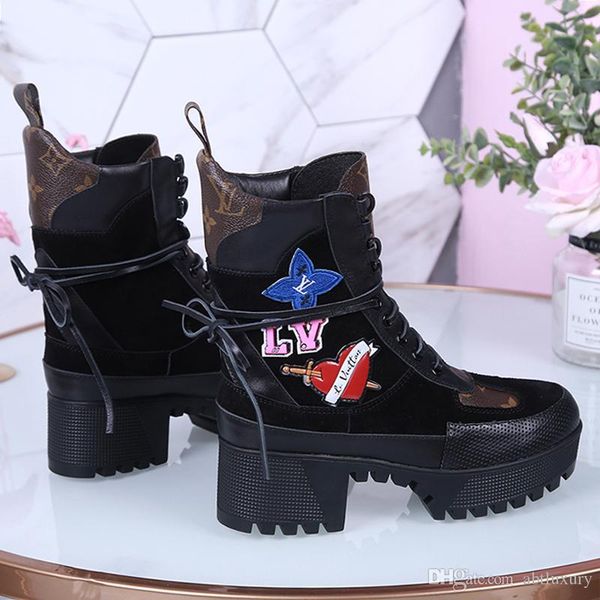 

women boots shoes luxury chaussures de femme casual shoes for party luxury footwears laureate platform desert boot bottes femmes drop ship, Black