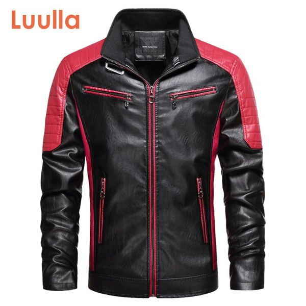 

men's fur & faux luulla men 2021 autumn brand motor biker fashion leather jacket coat spring casual outwear 4xl, Black