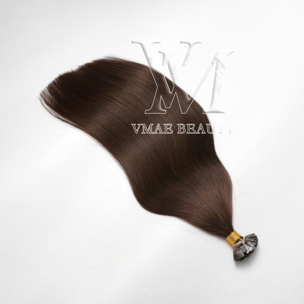 VMAE 13A doppio disegnato marrone più scuro 100g Malaysia European Hair Beauty Salon Stick punta piatta 100% Remy Virgin estensioni dei capelli umani pre-incollate