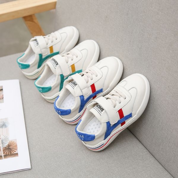 

2020 new board sports boys and girls sneakers children's shoes children's casual leather small white shoes, Black