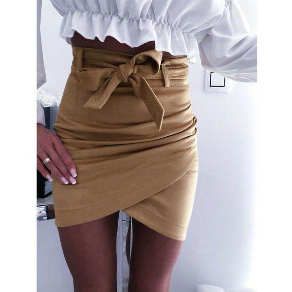 

new ladies women summer bodycon high waist short mini pencil skirt fashion empire solid elegant charm soft clothes, Black
