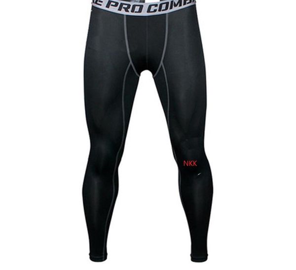 

mens compression tights new sports tights pro combat basketball pants men's fitness quickly dry pants running gym joggers skinny pants, Black