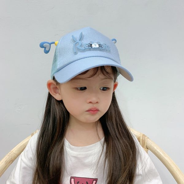 

children's net hat cartoon 1-5 years old for boys baseball baseball cap and girls fashionable sunshade cute super cute cap, Blue;gray