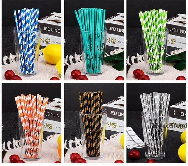 

biodegradable straight paper drinking straws eco-friendly paper straws cake decoration birthday party supplies paper pipette 14 designs