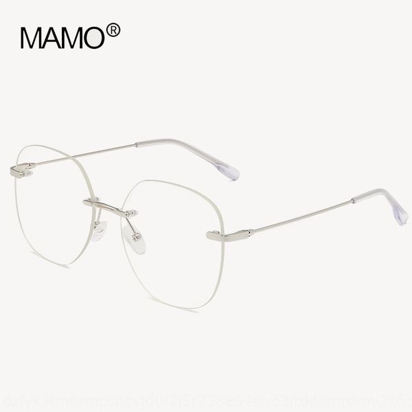 

s31236 new frameless plain for men and women fashionable large myopia glasses frame all-match myopia glasses frame, Silver