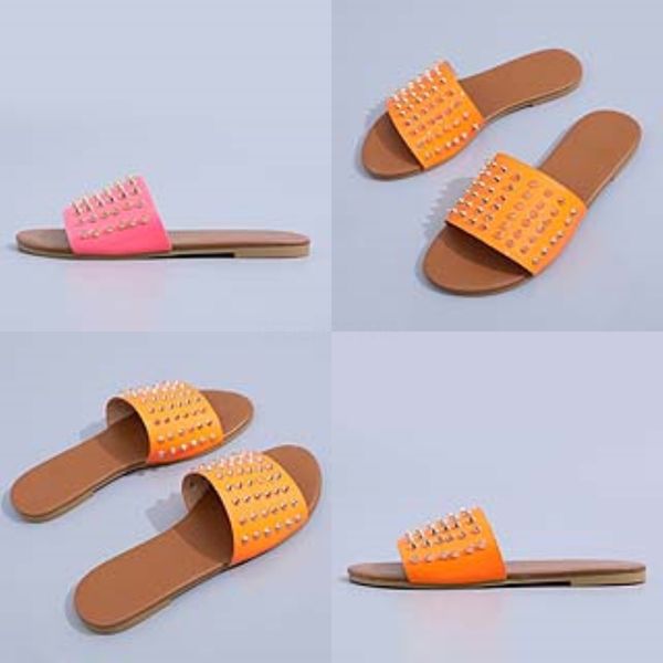 

ot sale- suede rivets strap block eel soes slippers women dener slides sandals size 35 to 40 t61#794#700, Black