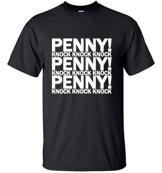 

the big bang theory penny knock mens t shirts 100% cotton hipster tees 8 colors camisetas hombre, White;black