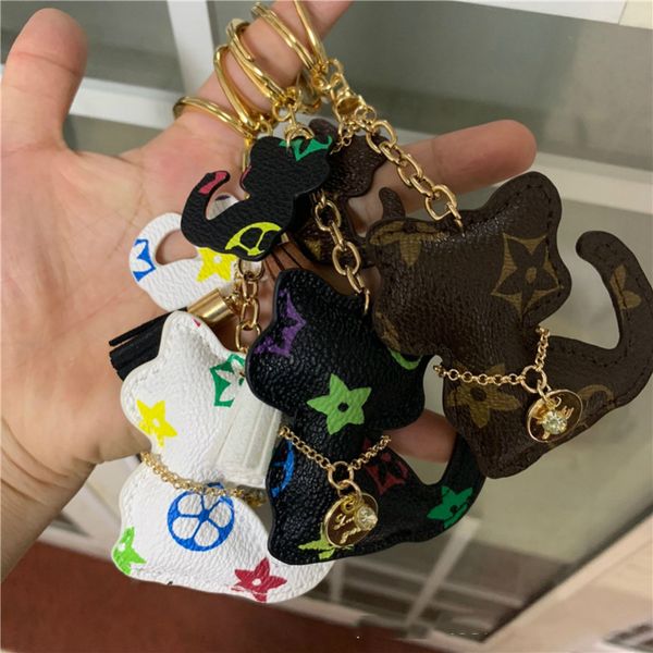 Schlüsselanhänger Lanyards Katzenbären Schlüsselketten Accessoires Trassel Schlüsselringe PU Leder Teddybärautos Schlüsselanhänger Schmucktasche Zauber Tierdesign Anhänger Schlüsselringhalter