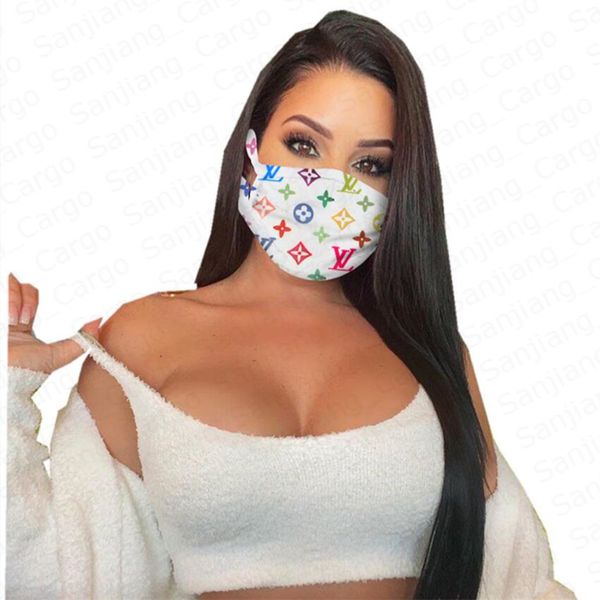 

face mask trendy print mouth masks women girls outdoor cycling breathable mouth-muffle reusable washable masks e4110