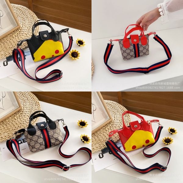 

ins cute flower straw bags children single inclined shoulder bags exquisiteness kids cartoon coin purses girl handbags#878, Black