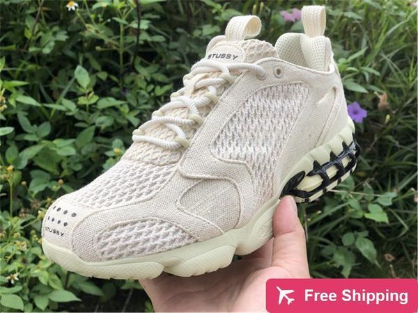 

authentic 2020 stussy x zoom spiridon cage 2 running shoes men black fossil black pure platinum outdoor sneakers with original box