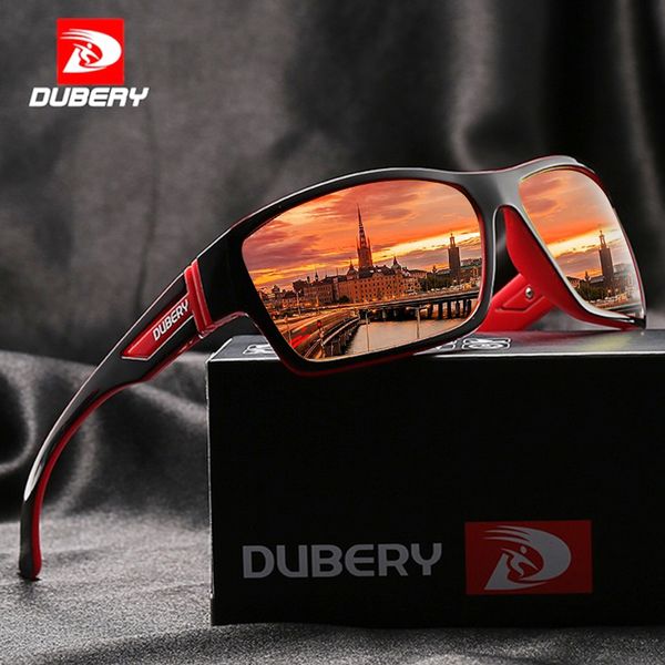 

dubery sport men's polarized sunglasses brand designer uv protection driving red mirror shades male sun glasses for men oculos, White;black