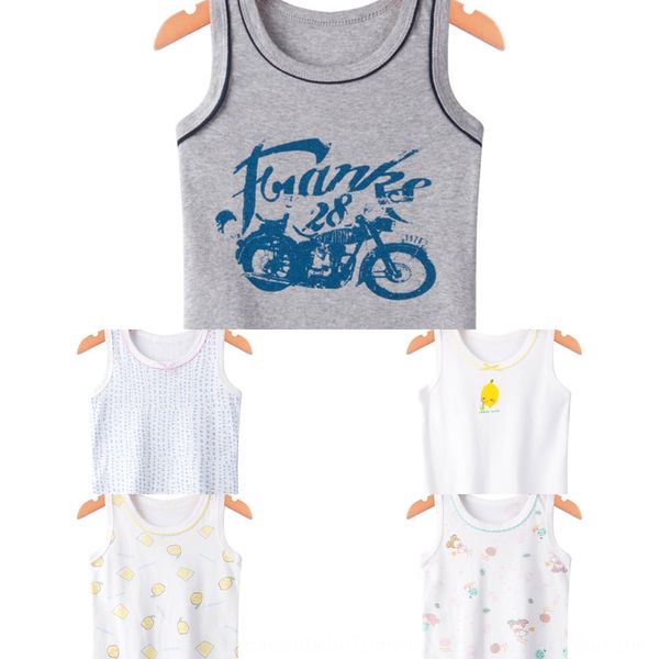 

c2 cotton underwear vest children's vest printed thread boys' summer thin girls' sports camisole outer underwear, Blue