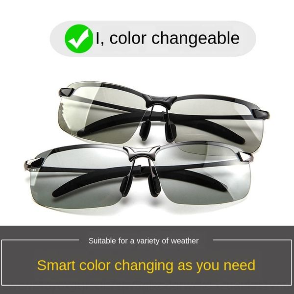 

2020 new color-changing polarizer men's driving all-weather fishing 3043 polarizer sun sunglasses sunglasses, White;black