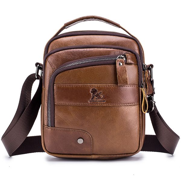 

brand genuine leather messenger bag male vintage shoulder bag small casual cowhide flap crossbody bags for men handbag