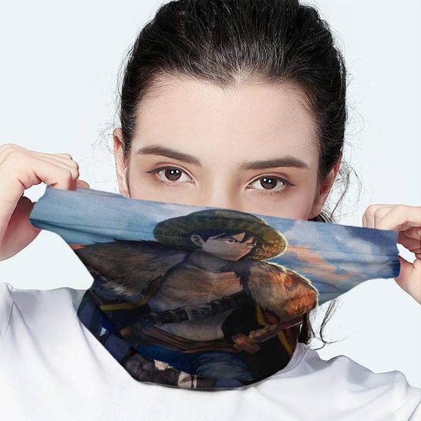 

customizable riding headband realistic seamless scarf anime one piece luffy outdoor mountaineering 3d face magic headscarf, Black