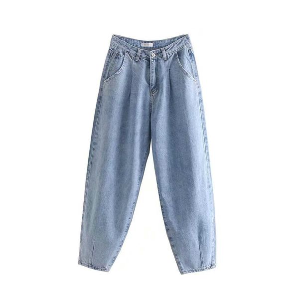 

fashion women loose mom jeans long trousers pockets zipper loose streetwear female blue denim pants, Black;white