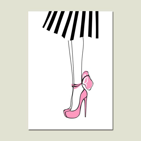 

pink watercolor perfume bottle nordic posters and prints beauty high heels wall art canvas painting wall pictures art unframed