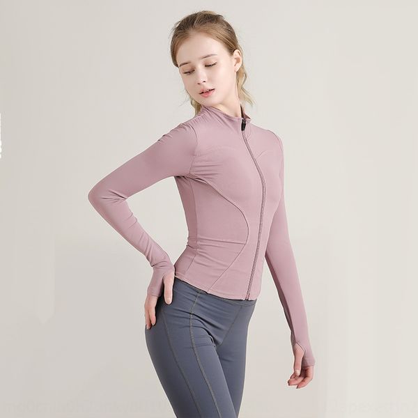 

dcuh2 20-year-old sports coat women's quick-drying tight running long-sleeved slimming fitness online popular season clothes coat yoga, Black