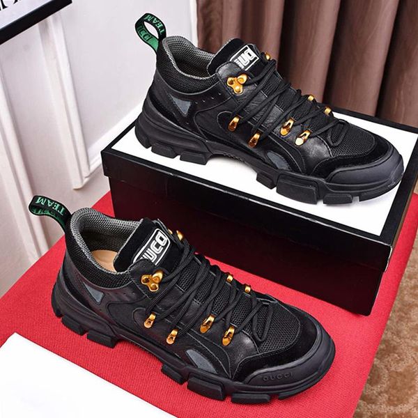 

men 's flashtrek sneaker mens shoes chaussures pour hommes lightweight fashion design sports shoes lace -up casual men sho, Black
