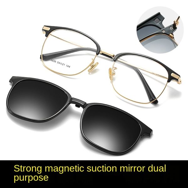 

new fashion magnet clip sun glasses glasses frame myopia tr90 polarized set 8035, Silver