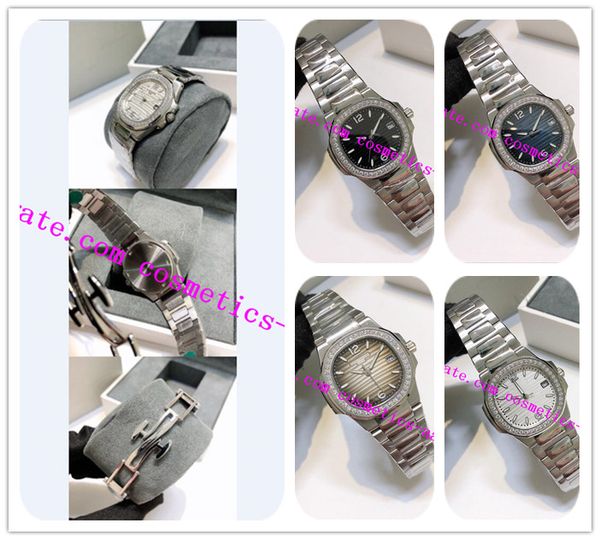 

luxury watch new 7010 swiss quartz womens watch 32.5mm diamond bezel blue texture stick markers 316l steel sapphire luminous ladies watches, Slivery;brown