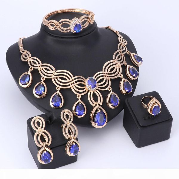 

top изысканный dubai кисточкой gem комплект ювелирных изделий роскоши позолоченные кристалл ожерелье большой нигерийские wedding африканские, Slivery;golden