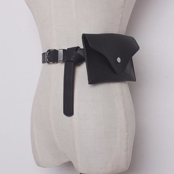 

galcaur 2020 pu leather female belts women with bag casual black women's belt fashion new, Black;brown