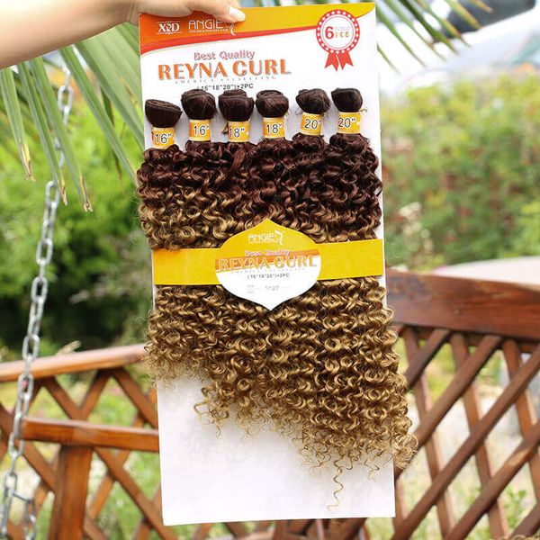 

6pcs crochet box braids afro hair kinky curly synthetic braids jerry curly hair extensions ombre xpression braiding crochet hair extensions, Black