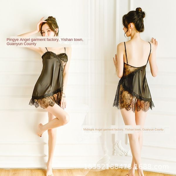

lthq2 under high-end nightdress home clothes sling pajamas lace temptation women's underwear suspender lace home wear pajam, Black;white