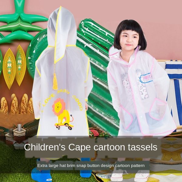 

jetbv новые и мило длинный плащ студент мультфильм пончо eva край новый детский плащ плащ и детей милый длинный плащ мультфильм студент ро, Black