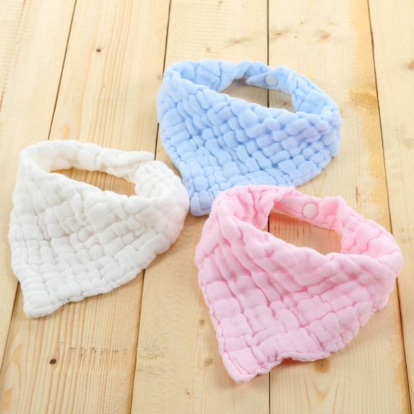 

hair accessories baby simple design soft pure cotton blend gauze bibs burp cloths saliva towel feeding triangle bandana neonatal towels, Slivery;white