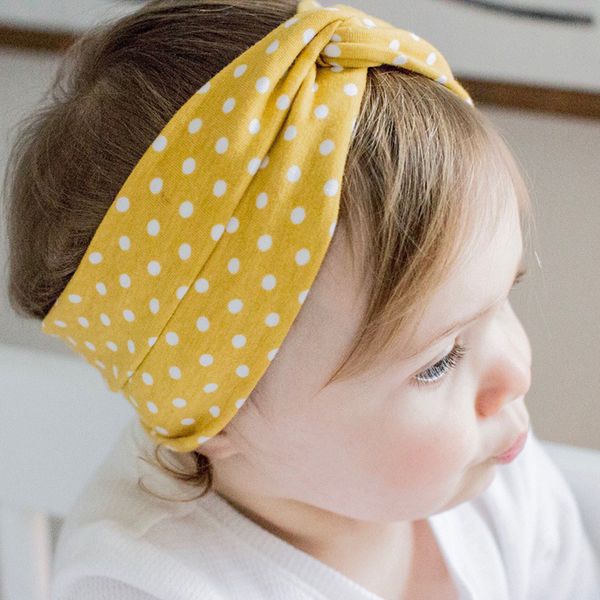 

hair accessories baby headband turban cute cotton headwrap for kids twist cross children elastic headwear dot thin infant accessorie, Slivery;white