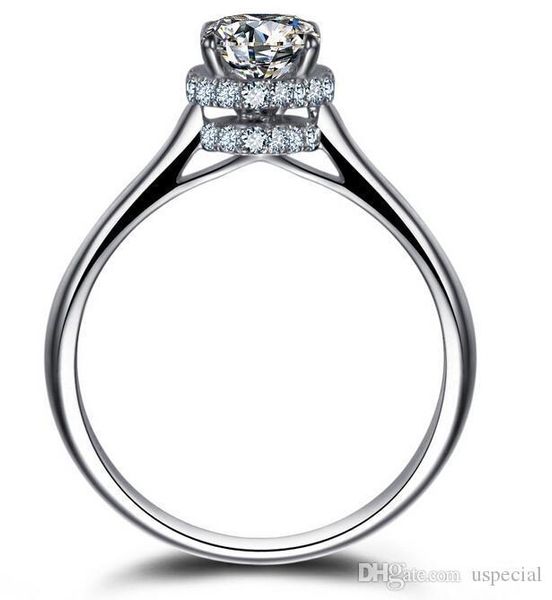 

pop high uspecial 1ct size 5/6/7/8 fine jewelry soild 925 sterling silver princess cut white z gemstones wedding ring for love gift