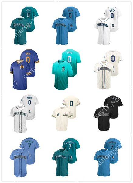 

мужчины женщины молодежь сиэтл моряки 7 marco gonzales 0 mallex smith # 00 игрок пользовательские трикотажные изделия бейсбола джерси, Blue;black