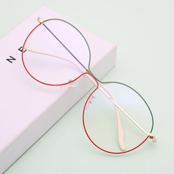 

korean style super large frame decorative female star web celebrity glasses of the same style big face thin plain glasses with, Silver