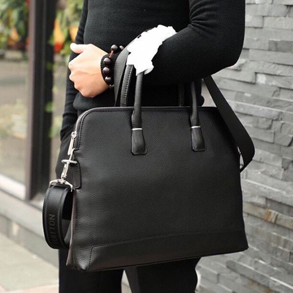 

high-end men black business handbag cowhide high capacity tote bag famous shoulder bags fashion crossbody bag business lapbags type6